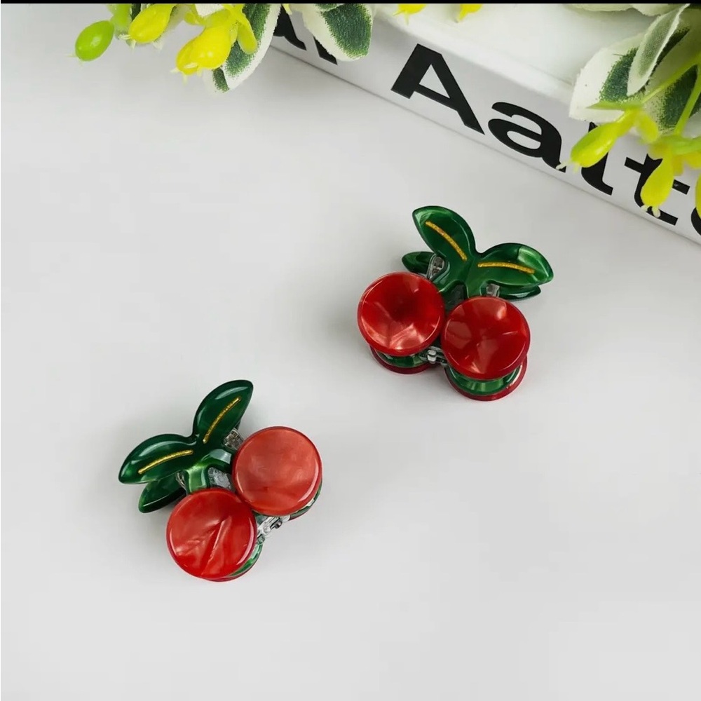 Mini Cherry Shaped Hair Clips